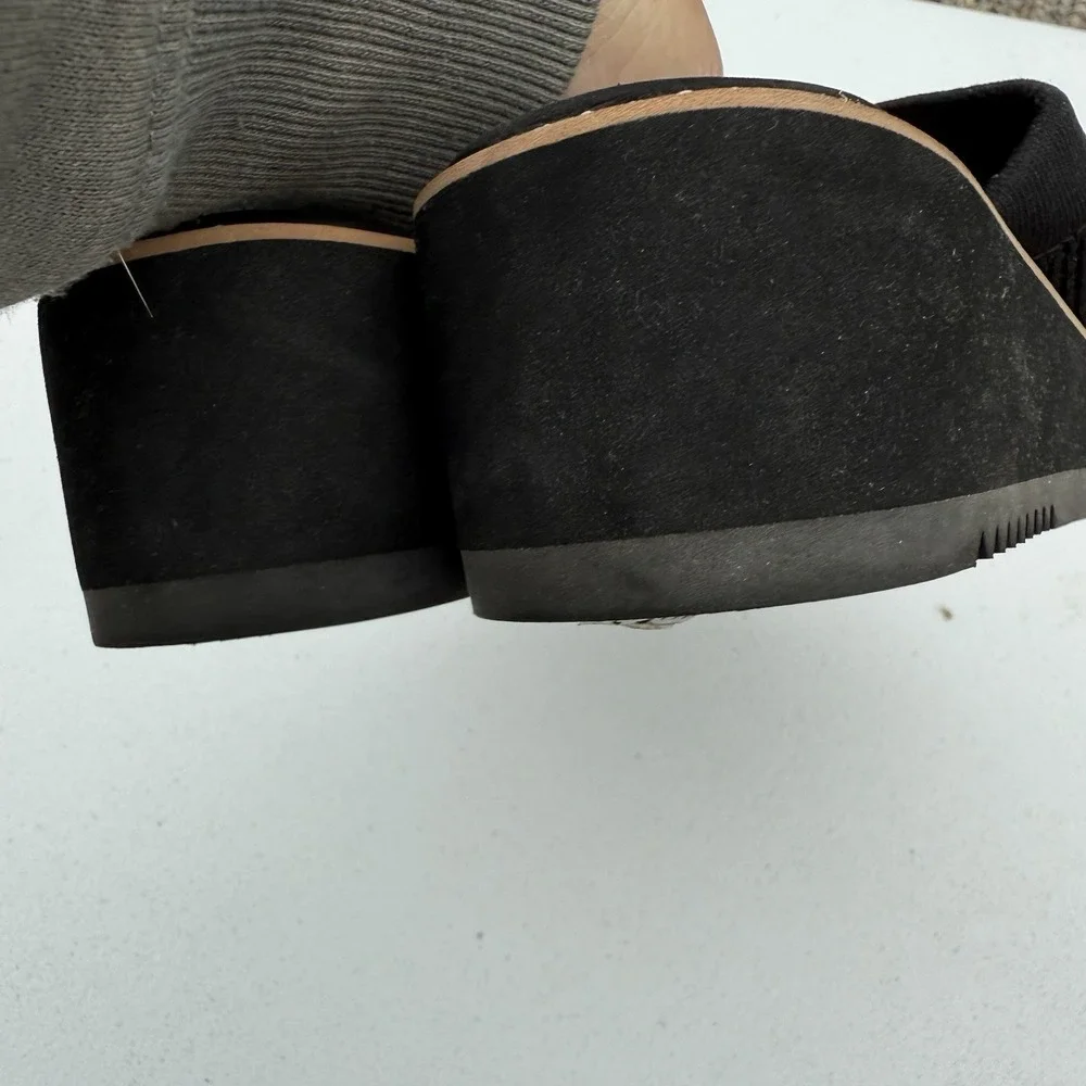 Eileen Fisher Telly Recycled Stretch Knit Wedge Sandal Sz 6‎ Slip On Black Rare